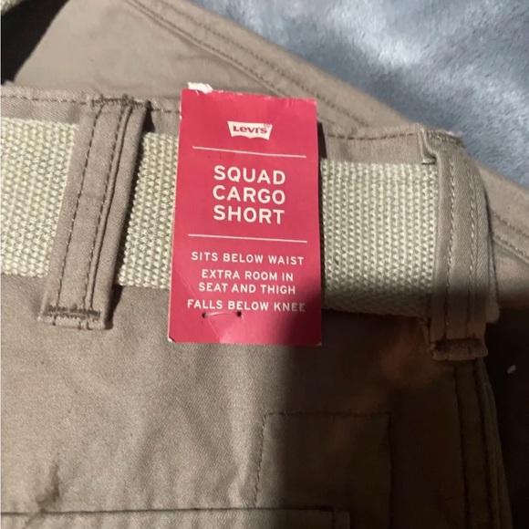 Levi'S Mens Brown Flat Front Relaxed Fit Casual Belt Cargo Shorts Size 30 - Picture 3 of 7